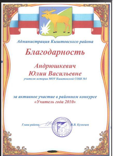 За активное участие в районном конкурсе За активное участие в районном конкурсе